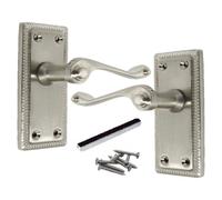 Betley Butterfly Door Handles Georgian Lever Latch Roped Edge - Satin 110mm X 50mm - 108mm X 48mm