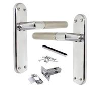 Betley Butterfly Door Handles Mitred Straight Lever Latch Pack Duo - Chrome Satin 180mm