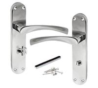 Betley Butterfly Door Handles Monja Astrid Arched Lever Bathroom Lock - Chrome 180mm x 38mm Interior Wooden Doors Home and Office