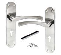 Betley Butterfly Door Handles Monja Astrid Arched Lever Latch Lock - Chrome 180mm x 38mm Interior Wooden Doors Home and Office