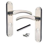 Betley Butterfly Door Handles Monja Astrid Arched Lever Latch Lock - Satin 180mm x 38mm Interior Wooden Doors Home and Office