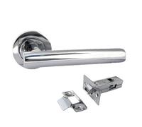 Betley Butterfly Door Handles T Bar Straight Lever On Rose Latch Pack - Chrome 125mm