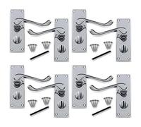 Betley Butterfly Door Handles Victorian Scroll Lever Privacy Bath Lock - Chrome 4 Pairs