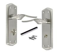 Betley Butterfly Door Handles Victorian Scroll Lever Stellar Bathroom Lock Handle Satin 170 x 50mm for Internal Wooden Doors