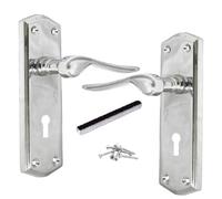 Betley Butterfly Door Handles Victorian Scroll Lever Stellar Lock Handle Chrome 170 x 50mm for Internal Wooden Doors