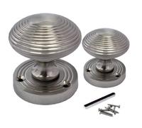 Betley Butterfly Door Knobs Reeded Round Internal Mortice Knob - Satin 56mm