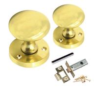 Betley Butterfly Door Knobs Round Victorian Mortice Knob Sprung - Brass Latch Pack 56mm