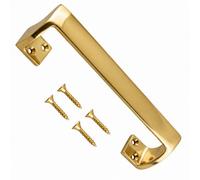 Betley Butterfly Door Pull Handle Oval Grip Cranked 229 (9") Solid Brass Aluminium - Polished Brass