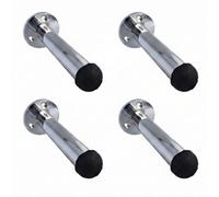 Betley Butterfly Door Stop Polished Chrome Straight Long Wall Mount Skirting Board Rubber Stop - 76mm - Pack Of 4