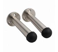 Betley Butterfly Door Stop Satin Straight Long Wall Mount Skirting Board Rubber Stop - 76mm - Pack Of 2
