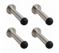 Betley Butterfly Door Stop Satin Straight Long Wall Mount Skirting Board Rubber Stop - 76mm - Pack Of 4