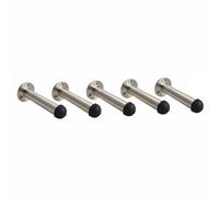 Betley Butterfly Door Stop Satin Straight Long Wall Mount Skirting Board Rubber Stop - 76mm - Pack Of 5