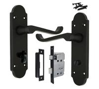 Betley Butterfly Epsom Door Handle Aluminium Matt Black 168mm Victorian Scroll Lever for Internal Doors