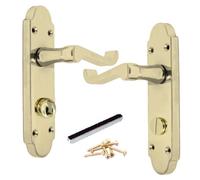 Betley Butterfly Epsom Door Handle Bath Privacy Lock Scroll Lever - Brass