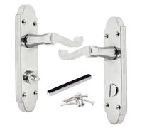 Betley Butterfly Epsom Door Handle Bath Privacy Lock Scroll Lever - Chrome