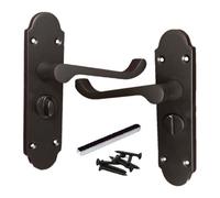 Betley Butterfly Epsom Door Handle Bathroom Privacy Lock Scroll Lever - Matt Black