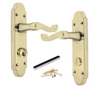 Betley Butterfly Epsom Door Handle Brass Scroll Lever Privacy Internal Latch Bathroom Handle 170mm x 40 mm Modern Home & Office Wooden Doors