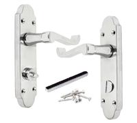 Betley Butterfly Epsom Door Handle Chrome Scroll Lever Privacy Internal Latch Bathroom Handle 170mm x 40 mm Modern Home & Office Wooden Doors