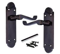 Betley Butterfly Epsom Door Handle Latch Victorian Scroll Lever - Black Nickel for Home and Office Wooden Doors 170mm x 40 mm