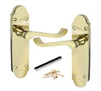 Betley Butterfly Epsom Door Handle Latch Victorian Scroll Lever - Brass for Home and Office Wooden Doors 170mm x 40 mm