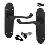 Betley Butterfly Epsom Door Handle Latch Victorian Scroll Lever - Matt Black Pack