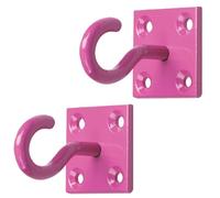 Betley Butterfly Equestrian Hook on Plate, Pink, 50mm, for Stable, Paddock and Tack-Room Use, Pack of 2