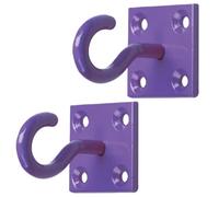 Betley Butterfly Equestrian Hook on Plate, Purple, 50mm, for Stable, Paddock and Tack-Room Use, Pack of 2
