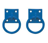 Betley Butterfly Equestrian Tie Ring on 50mm Plate for Stable, Paddock and Tack-Room Use, Blue, Pack of 2
