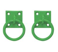 Betley Butterfly Equestrian Tie Ring on 50mm Plate, Green, for Stable Paddock and Tack-Room Use, Horse and Pony, Pack of 2