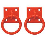 Betley Butterfly Equestrian Tie Ring on 50mm Plate, Red, for Stable, Paddock and Tack-Room Use, Pack of 2
