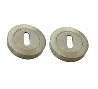 Betley Butterfly Escutcheon Satin Pair Keyhole Cover Mortice Door Lock Cover - 52mm
