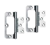 Betley Butterfly Flush Hinge Pair, Zinc Plated, Silver, 100mm, Surface Mount, 1 Pair