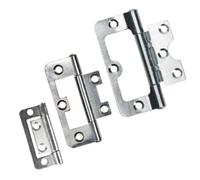 Betley Butterfly Flush Hurl Hinge Pair, Zinc Plated, Silver, 75mm, Flat Fitting, 2 Pairs