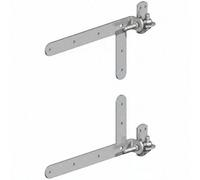 Betley Butterfly Galvanised 14" Braced Adjustable Hook & Band Gate Hinges - 350mm - 1 Pair