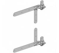 Betley Butterfly Galvanised 14 inch Braced Adjustable Hook & Band Gate Hinges - 350mm Pair