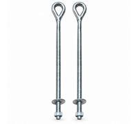 Betley Butterfly Galvanised Welded Eye Bolts With Nuts And Washers Pack Of 2 - M8 - 10"