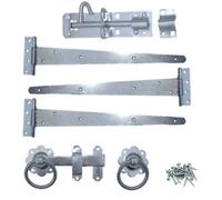 Betley Butterfly Garden Side Gate Fixing Kit 3X 18" T Hinges Ring Latch Brenton Bolt Set Zinc