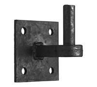 Betley Butterfly Gate Hinge Hook On 100mm 4 Inch X 4 Inch Plate With Extended Shoulder Heavy Duty - Black 19mm Each