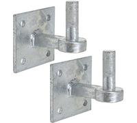 Betley Butterfly Gate Hinge Hook On 100mm 4 Inch X 4 Inch Plate With Extended Shoulder Heavy Duty - Galvanised 19mm Pack Of 2