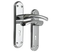 Betley Butterfly Genova Door Handles Chrome Twist Lever Lock Marina Backplate