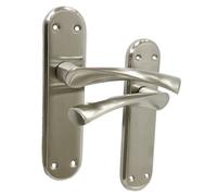 Betley Butterfly Genova Door Handles Satin Twist Lever Latch Marina Backplate