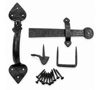 Betley Butterfly Hand Forged Gothic Thumb Latch Set Black Beeswax