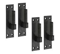 Betley Butterfly Heavy Duty Gate Hooks 2 Pairs for Band Gate Hinge Brackets 12mm Pin Black
