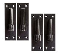 Betley Butterfly Hook On Plate Black 12mm Pin Bracket Hinge 2 X Pairs