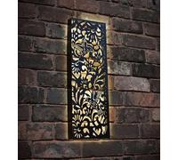 Betley Butterfly Hummingbird Solar Wall Panel - Metal Hand Crafted Garden Ornament - Home & Garden Light Decoration 20cm x 60cm
