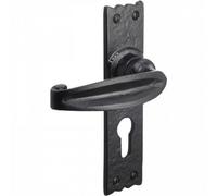 Betley Butterfly Iron Door Handles Black 158 X 38mm Antique Vintage Cottage Lever - Euro Lock Handle