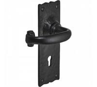 Betley Butterfly Iron Door Handles Black 158 X 55mm Antique Vintage Cottage Lever - Lock Handle