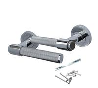 Betley Butterfly Knurled Door Handles Polished Chrome Loop And Neck Lever On Round Rose Latch Handle Luxe - 1 Pair