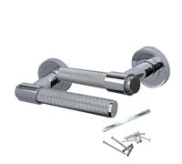 Betley Butterfly Knurled Door Handles Polished Chrome Loop & Neck Lever on Round Rose Latch Handle for Internal Wooden Doors for Home and Office Luxe (Handles, 1, Pairs)