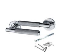 Betley Butterfly Knurled Turning Door Handles Polished Chrome Lever On Round Rose Latch Handle Luxe - 1 Pair